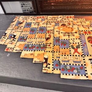 HANDCRAFTED Farmhouse Reversible Placemats Set of 4‎ Rooster Cow Country Kitchen